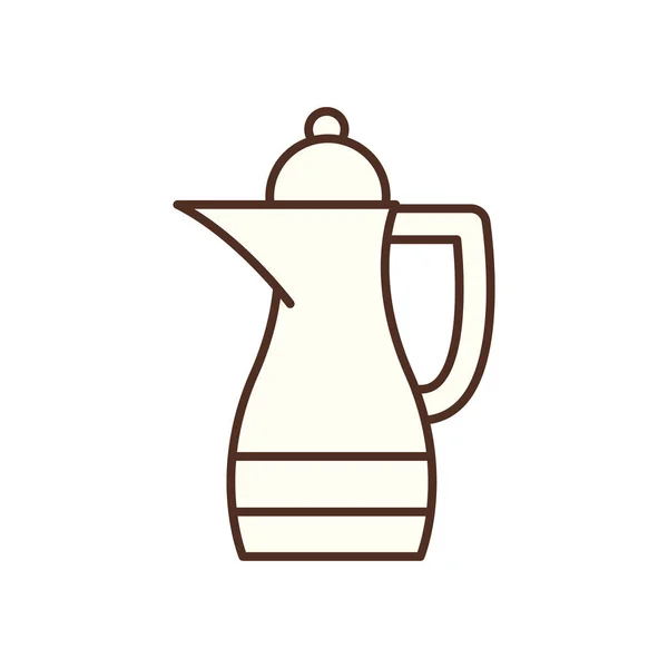 Рамадан чайник лінії стиль значок Векторний дизайн — стоковий вектор