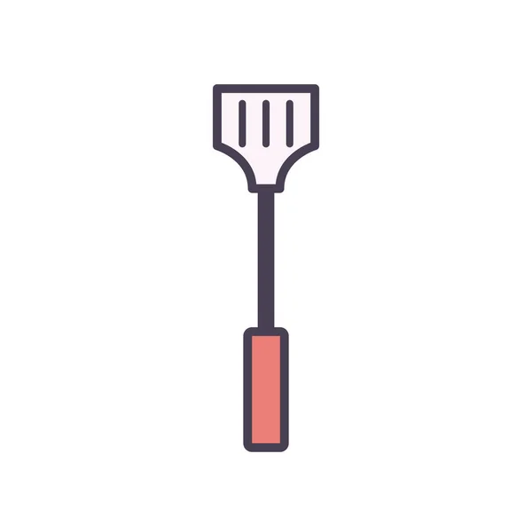 Ligne isolée de spatule et conception vectorielle d'icône de style de remplissage — Image vectorielle