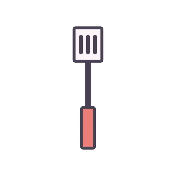 Ligne isolée de spatule et conception vectorielle d'icône de style de remplissage — Image vectorielle