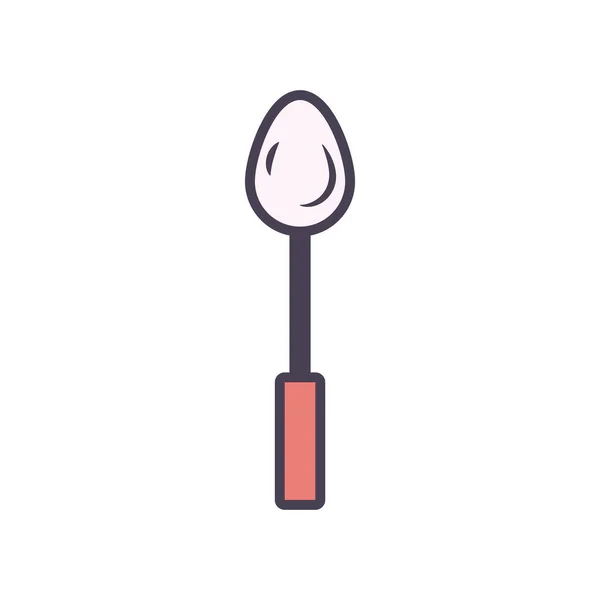 Línea de cuchara aislada y diseño de vectores de icono de estilo de relleno — Vector de stock
