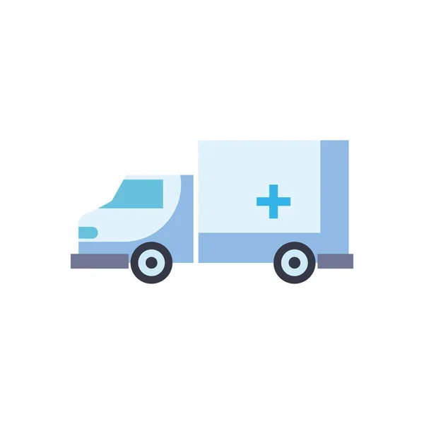 Icône du véhicule ambulancier, style plat — Image vectorielle