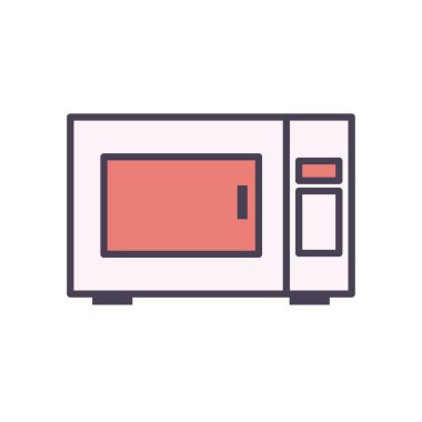 İzole edilmiş mikrodalga hattı ve biçim ikonu vektör tasarımını doldur