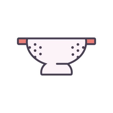 İzole edilmiş kase çizgisi ve biçim ikonu vektör tasarımı