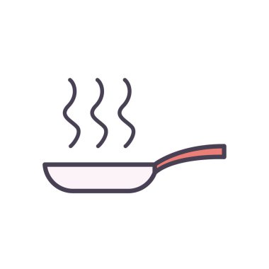 İzole edilmiş tava hattı ve biçim ikonu vektör tasarımını doldur