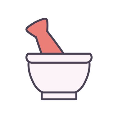 İzole edilmiş kase çizgisi ve biçim ikonu vektör tasarımı