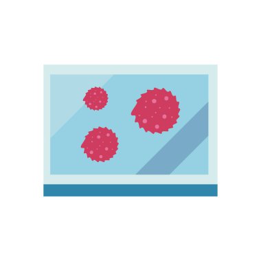 Covid 19 virüs simgesine sahip cam, düz stil