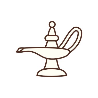 Ramazan ayı kettle çizgisi biçim vektör tasarımı