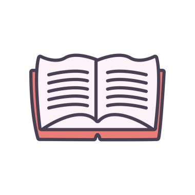 İzole eğitim kitabı satırı ve biçim ikonu vektör tasarımını doldur