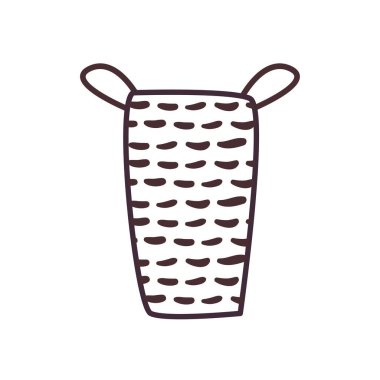 İzole edilmiş ev sepeti çizgisi biçim vektör tasarımı