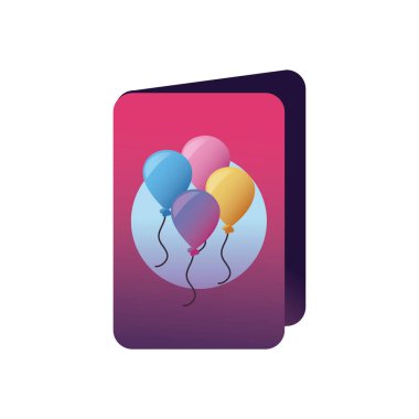 Balon gradyan biçim vektör tasarımlı parti kartı