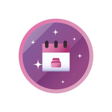 Takvim gradyan biçim vektör tasarımı içinde izole edilmiş tatlı pasta