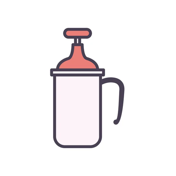 Linha de jarra de cozinha isolada e design de vetor ícone de estilo de preenchimento —  Vetores de Stock