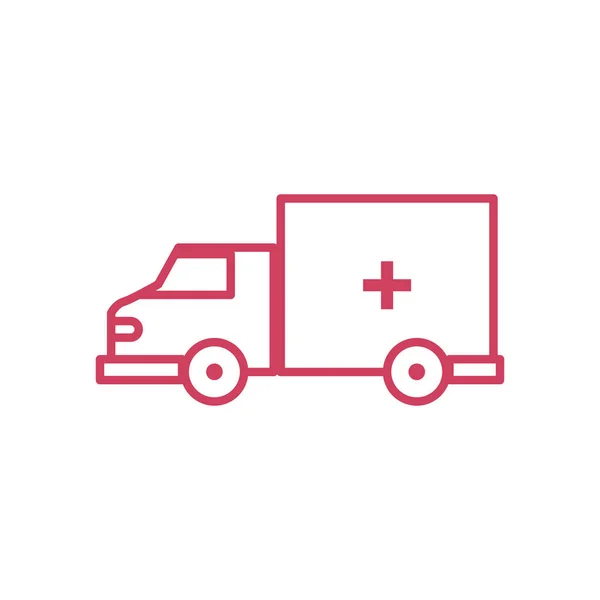 Icône du véhicule ambulance, style ligne — Image vectorielle