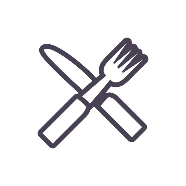 Fourche isolée et couteau style dégradé icône conception vectorielle — Image vectorielle