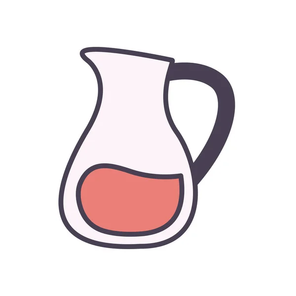 Изолированная линия сосудов для напитков и дизайн иконок стиля заливки — стоковый вектор