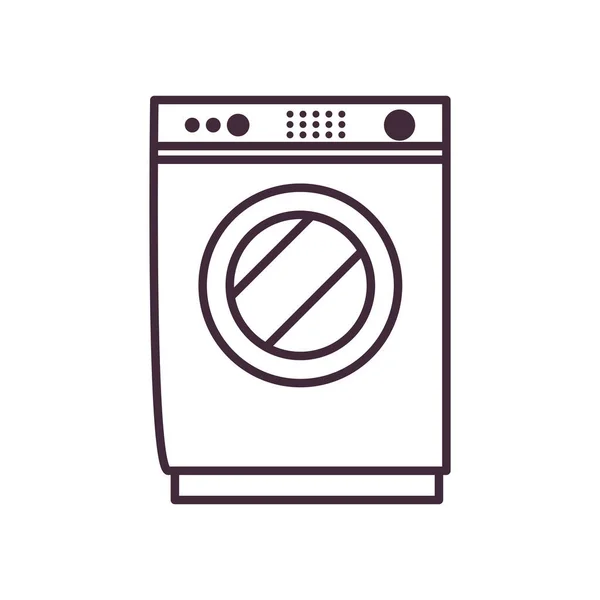 Geïsoleerde wasmachine lijn stijl pictogram vector ontwerp — Stockvector