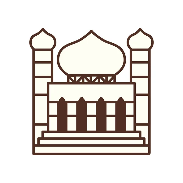 Ramadán mezquita estilo línea icono vector diseño — Vector de stock