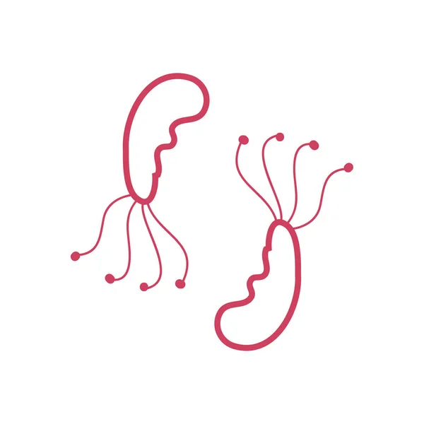 Icône de bactérie virale, style ligne — Image vectorielle