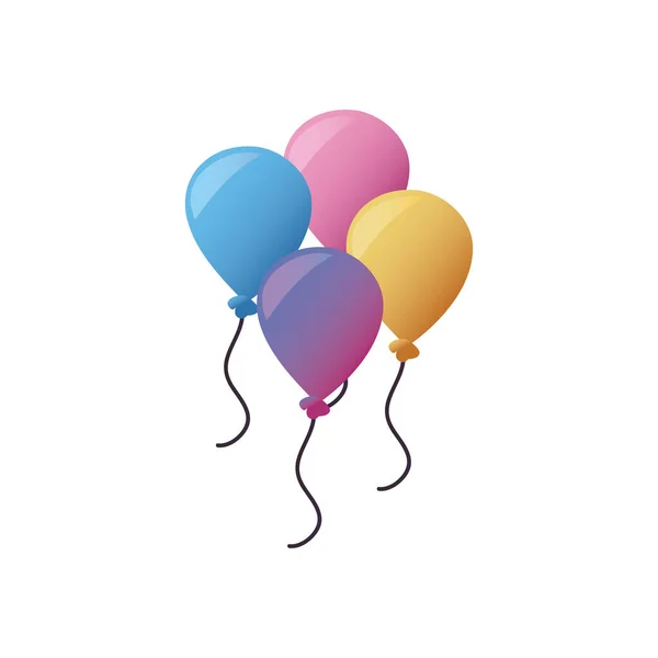 Party ballloons gradient style icon vector design — Stock Vector