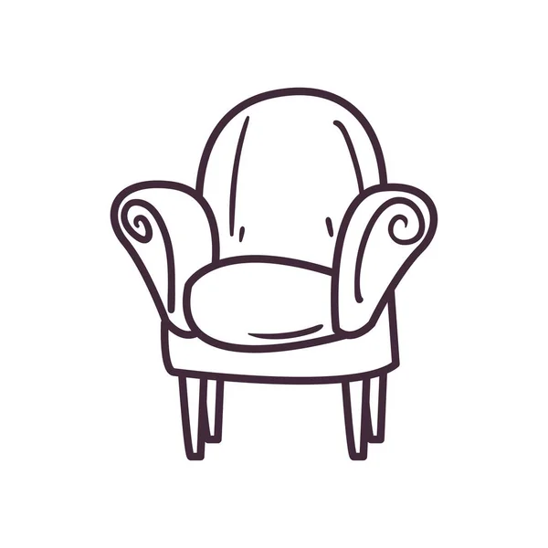 Chaise isolée style ligne icône design vectoriel — Image vectorielle