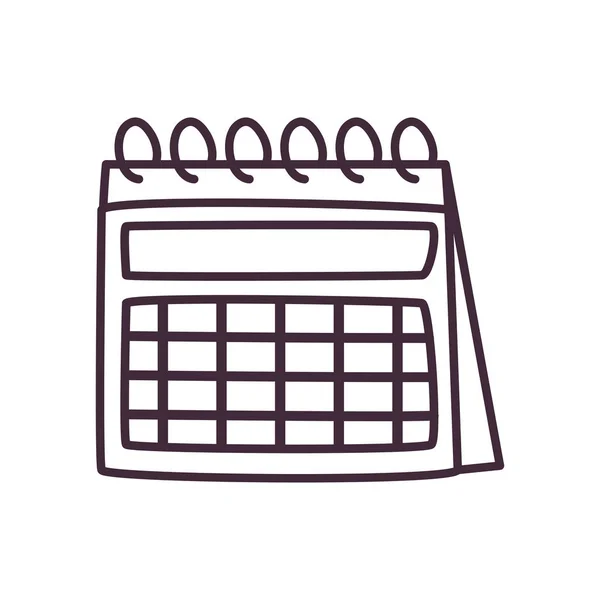 Isolated calendar line style icon vector design — Διανυσματικό Αρχείο