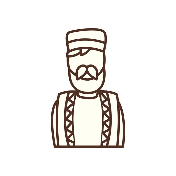 Musulman homme ligne style icône vectoriel design — Image vectorielle