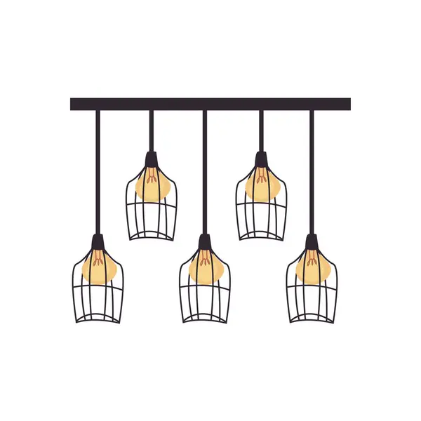 Lâmpadas de casa isolado lâmpada estilo plano ícone vetor design — Vetor de Stock