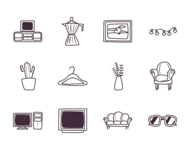 İzole edilmiş ev satırı biçim ikonu vektör dizaynı