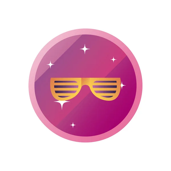 Partido gafas gradiente estilo icono vector diseño — Vector de stock