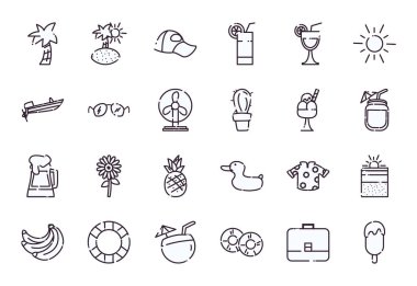 İzole edilmiş yaz çizgisi biçim vektör dizaynı