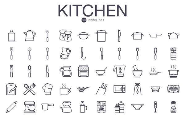 Odizolowane kuchnia i gotować gradientowy styl ikona zestaw wektor projektu — Wektor stockowy