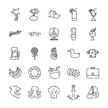 İzole edilmiş yaz çizgisi biçim vektör dizaynı