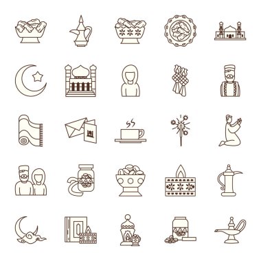 Ramazan çizgisi biçim ikonu vektör tasarımı