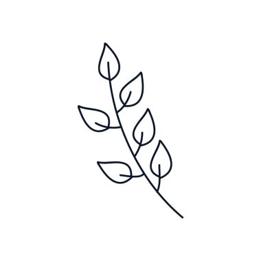 Yaprak simgesi, çizgi biçimi, minimalist dövme kavramı