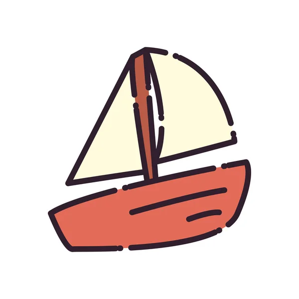 Isolato barca a vela riempire stile icona vettoriale design — Vettoriale Stock