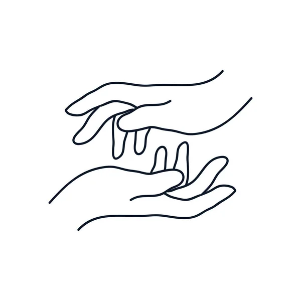 Human hands icon, line style — Stock Vector