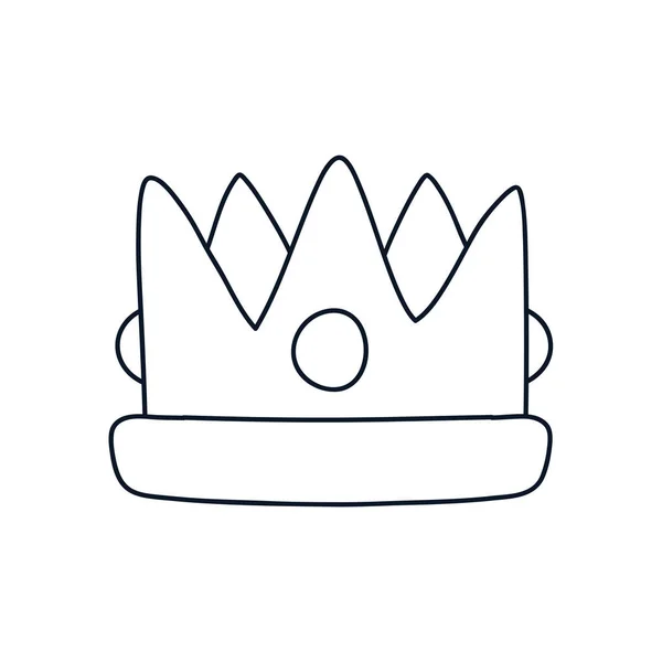 Ikona koruny krále, styl čáry — Stockový vektor