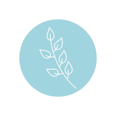 Yaprak simgesi, çizgi blok biçimi, minimalist dövme kavramı