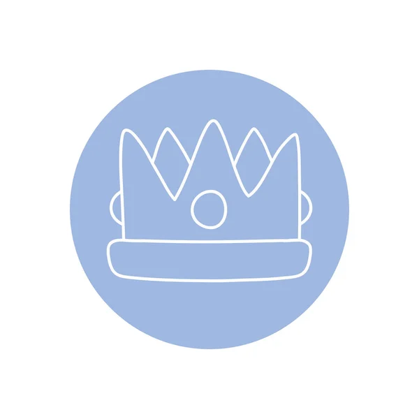 Ikona koruny krále, styl bloku čáry — Stockový vektor
