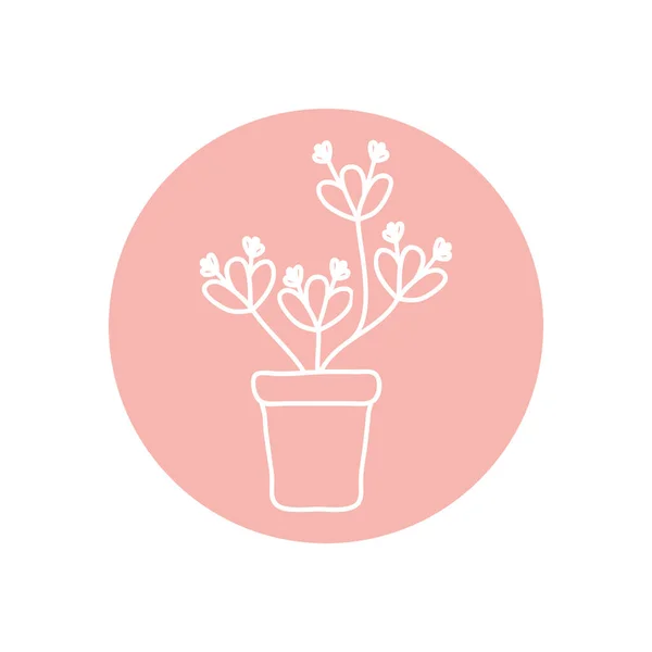 Piękna ikona roślin, linia stylu bloku — Wektor stockowy