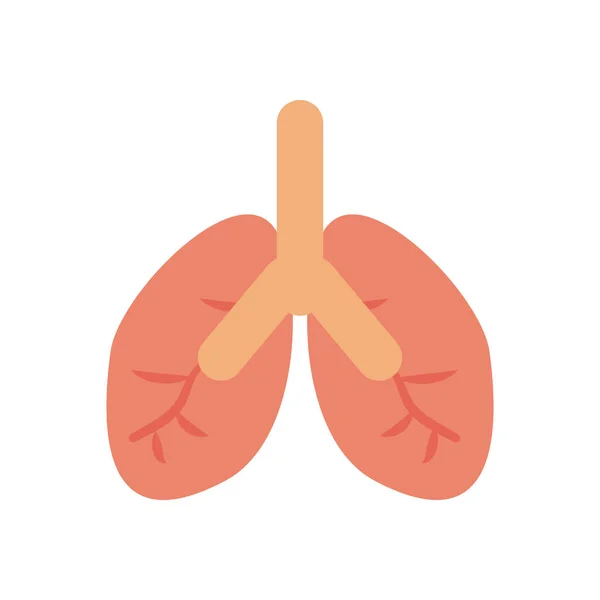 Ícone de pulmões, estilo plano — Vetor de Stock