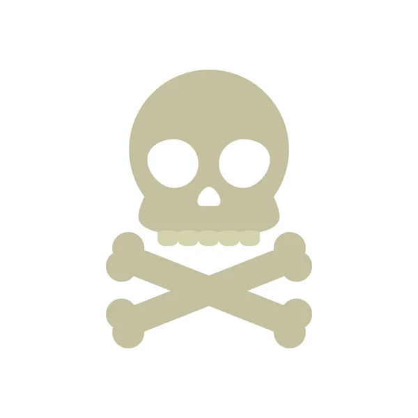 Symbole toxique, icône crâne et os croisés, style plat — Image vectorielle
