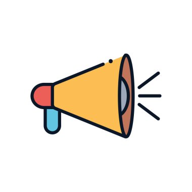 İzole edilmiş megafon hattı doldurma biçimi vektör tasarımı