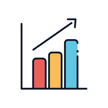 Artan ok çizgisi doldurma biçimi vektör tasarımı olan izole iş akışı çubukları