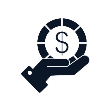 El silueti biçim ikon vektör tasarımı üzerinde izole para