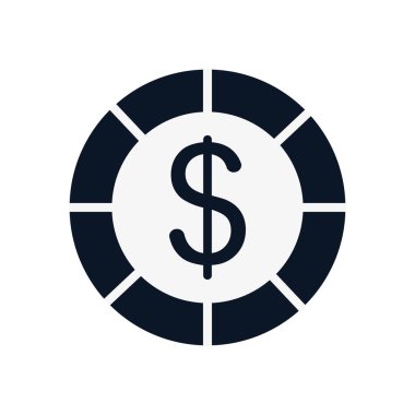 İzole edilmiş madeni para siluet biçim ikon vektör tasarımı