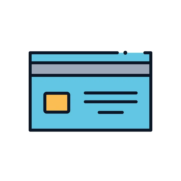 Izolovaný design ikon ve stylu výplně kreditní karty — Stockový vektor