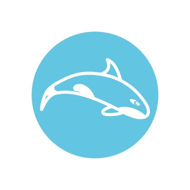 İzole edilmiş balina hattı blok biçim vektör tasarımı