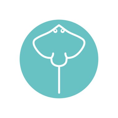 İzole edilmiş vatoz çizgi blok biçim vektör tasarımı