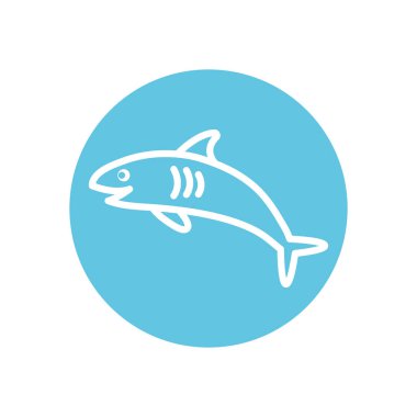 İzole edilmiş köpekbalığı hattı blok biçim vektör tasarımı